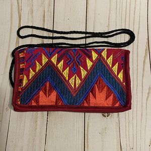 Guatemala CLUTCH Purse Multi-Color Woven Checkbook Wallet Crossbody Phone Case
